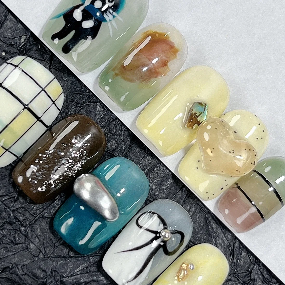 

Пресс для ногтей Emmabeauty в виде кошки ручной работы, роскошный стиль, Новое поступление, эффект отбеливания, съемный и многоразовый. № D927