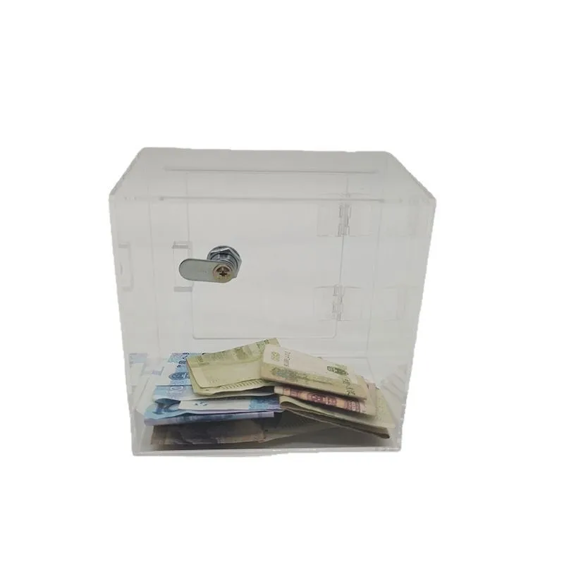 

Transparent acrylic charity donation box Opinion voting acrylic box