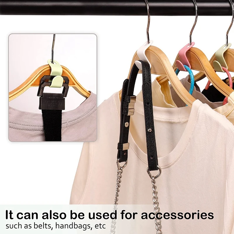 200PCS Clothes Hanger Connector Hooks, 4-Colors Hanger Extender Hooks, Plastic Magic Cascading Hanger Hooks For Hangers