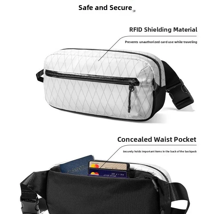 Casual Silver Crossbody Chest Bag - alternate angle