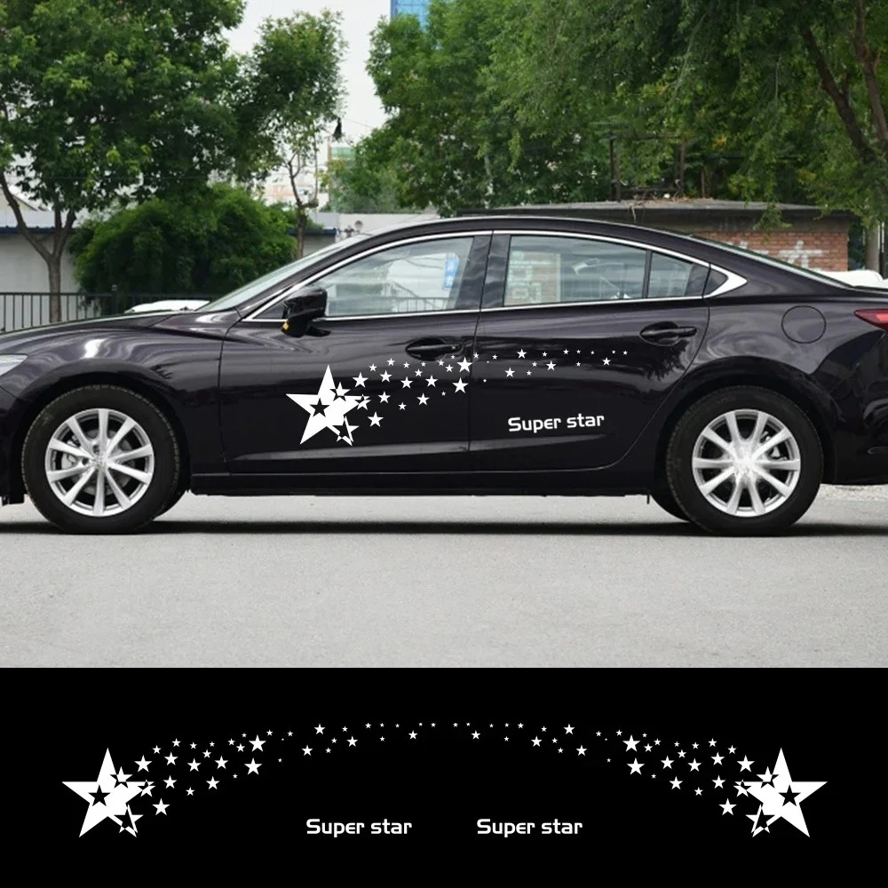 

2PCS Car Pentagram Door Side Star Vinyl Stickers For Audi A4 A3 BMW Ford VW Toyota Renault Peugeot Exterior Tuning Accessories