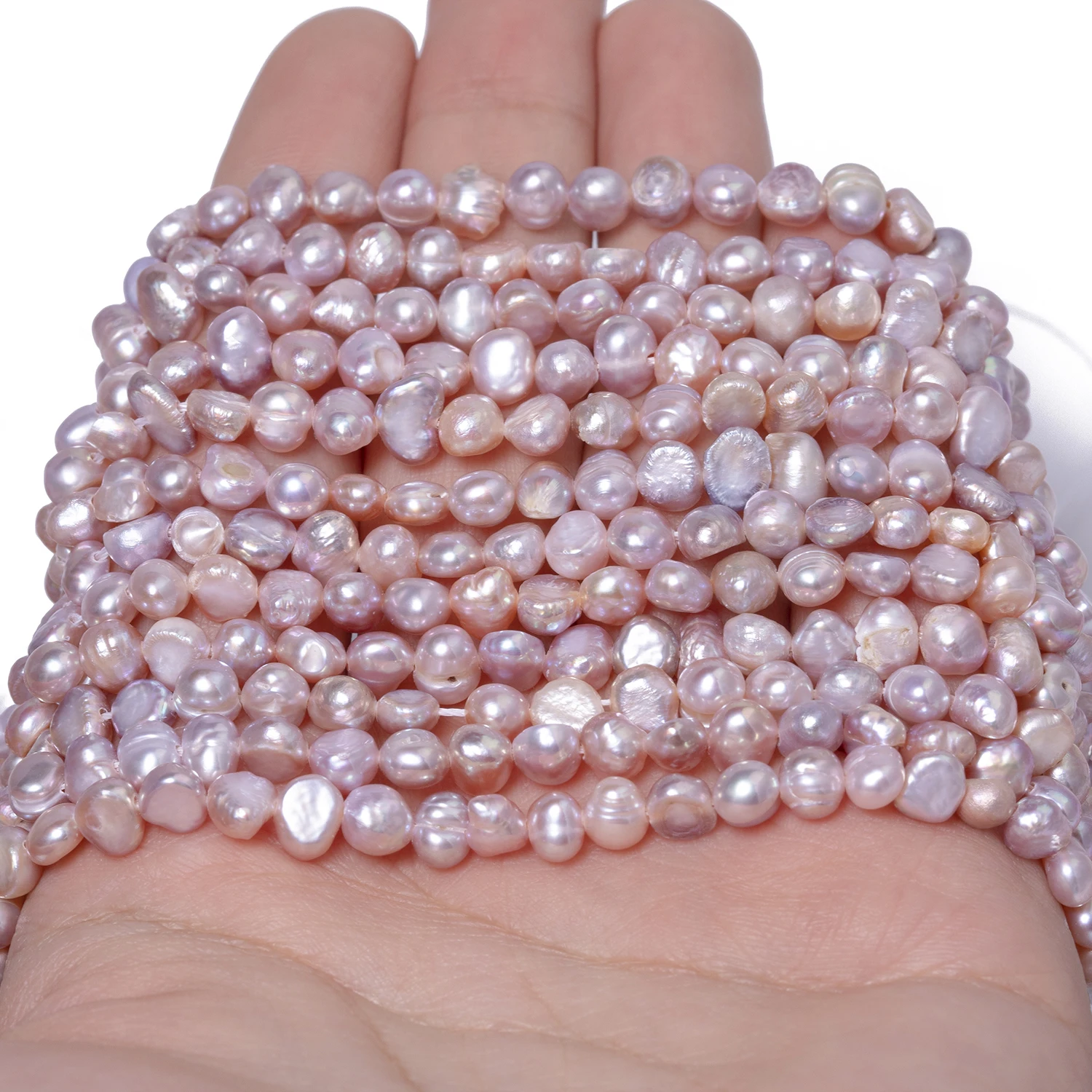 4-5mm Natural Purple Fresh Water Pearl Irregular Shape Sides Hole Beads For Jewelry Making DIY Wedding Party Gifts Accessories
