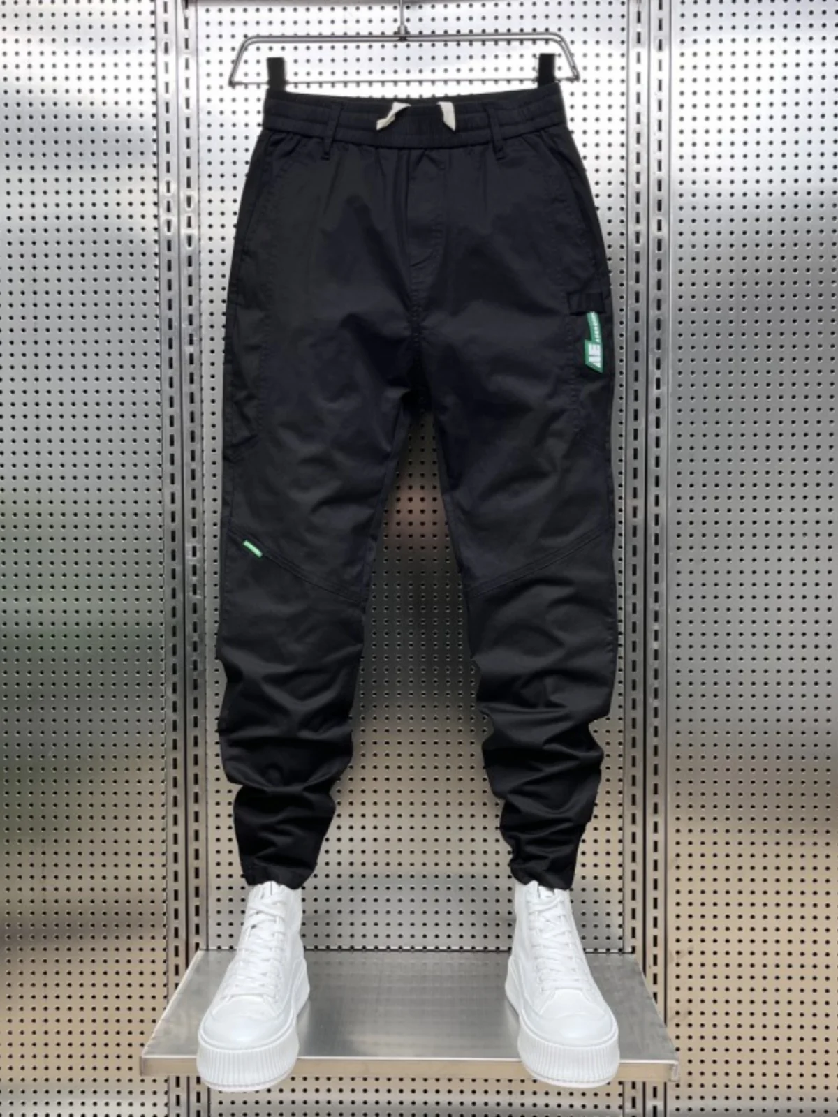 

Slim Fit Casual Pants Men's Faionable Trendy Summer 2025 Cuffed Trousers Youthful Energy Sle Cotton Nylon Blend Khaki e...