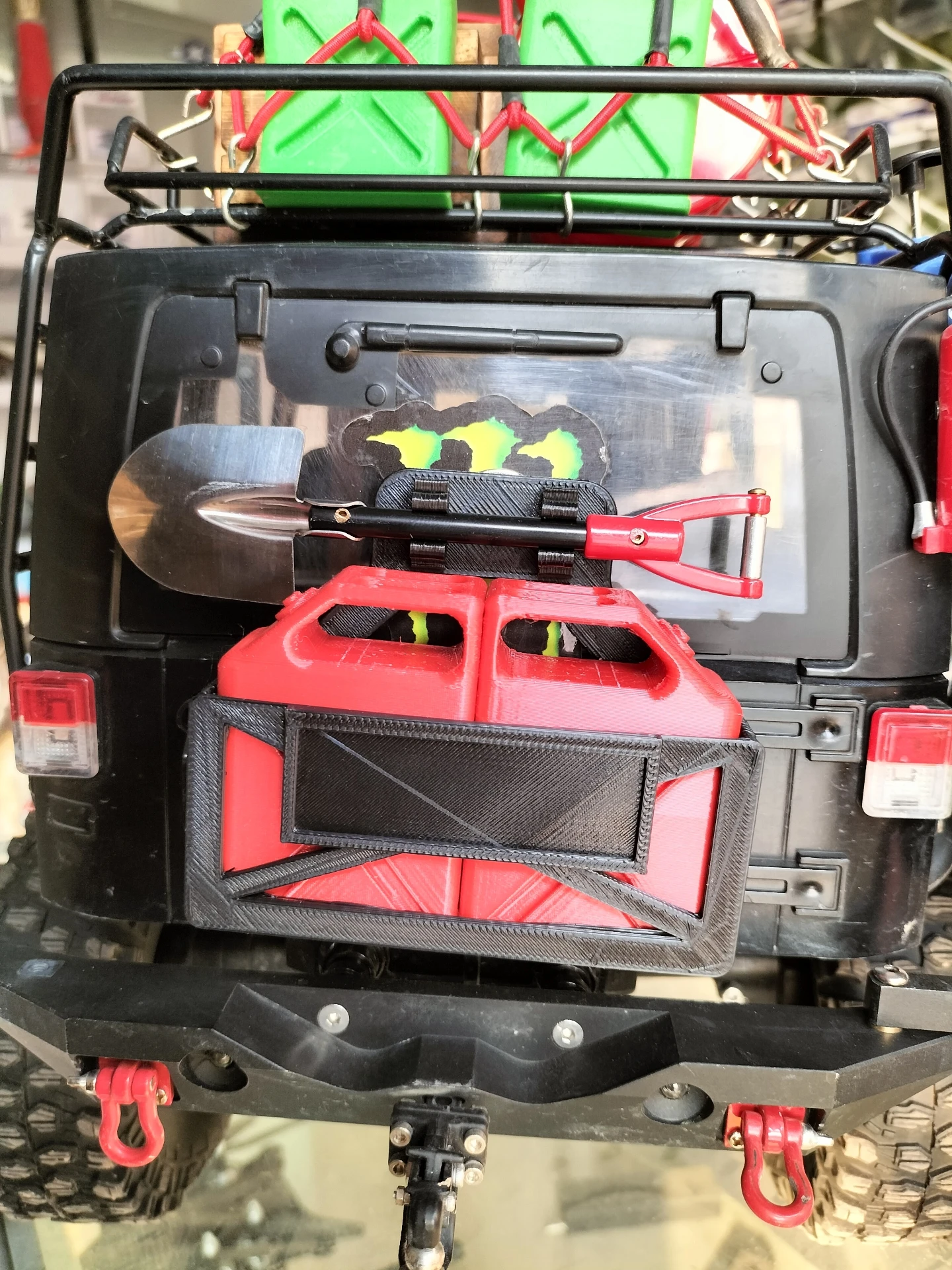 ชุดอุปกรณ์จำลองถังน้ำมันคู่สำหรับรถบังคับวิทยุขนาด 1/10 รุ่น Traxxas TRX4 Defender AXIAL SCX10 RC4WD D90 Wraith Jeep TF2 Capra