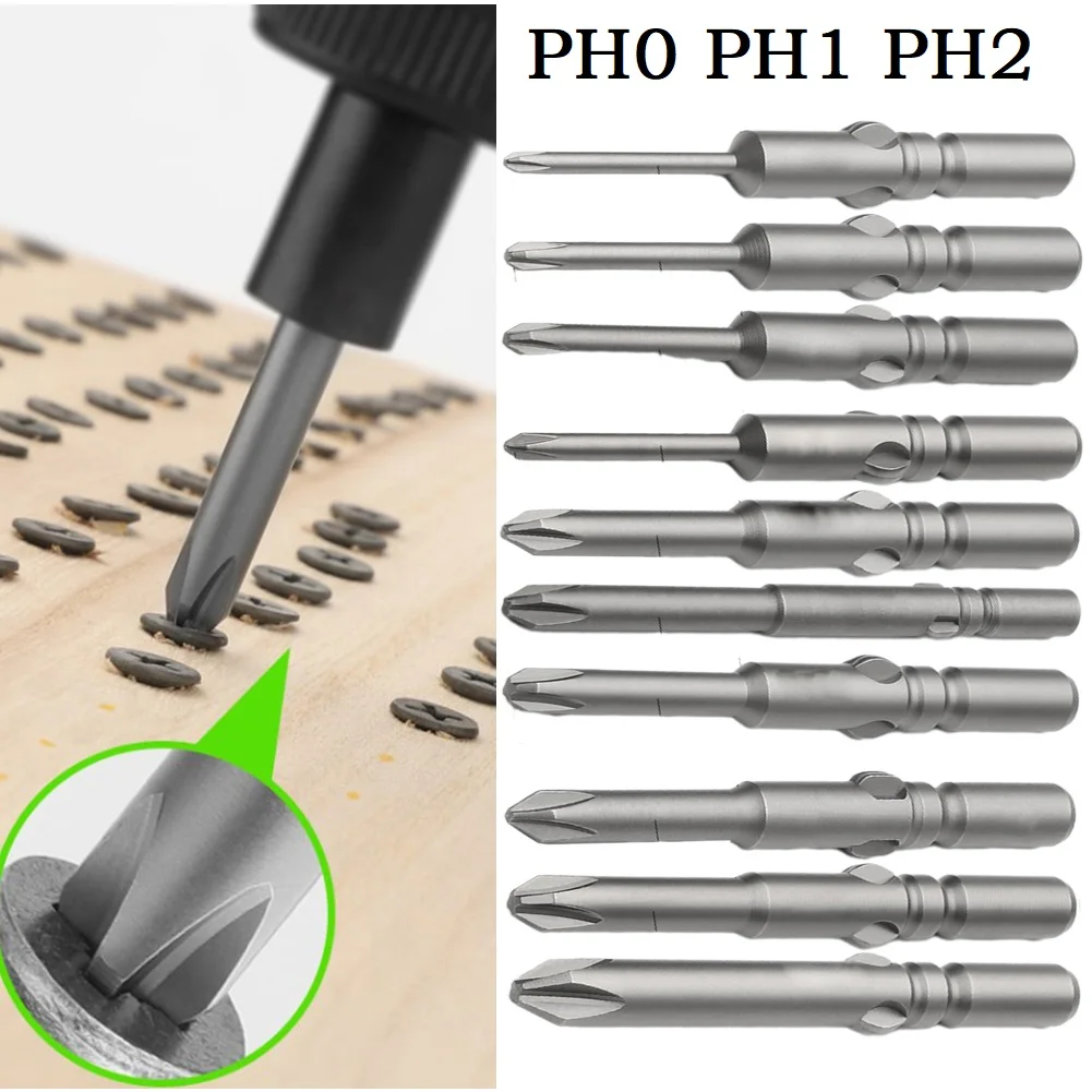 

10 шт./набор, магнитные насадки для электрической отвертки PH0 PH1 PH2
