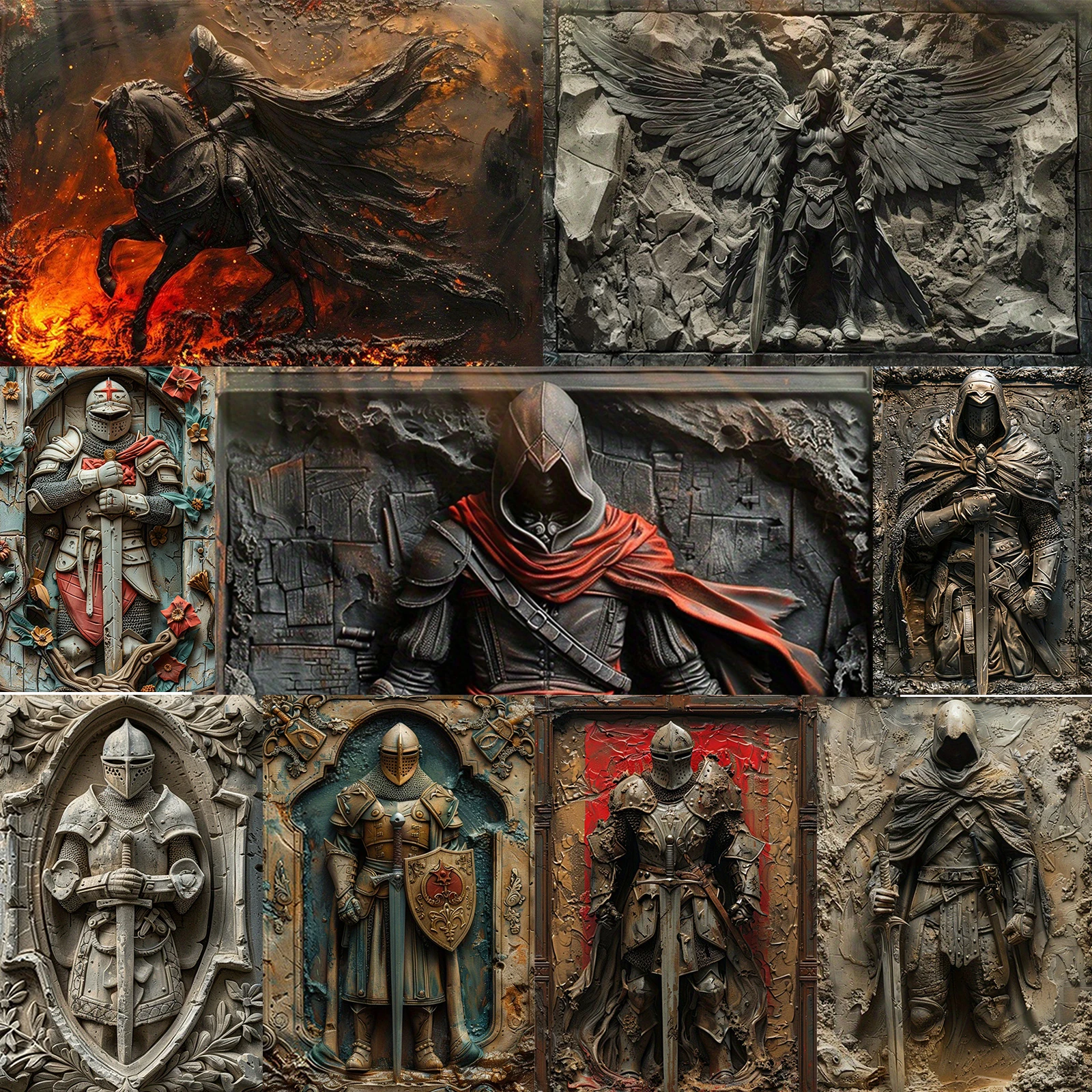 2D Vintage Metal Knight Assassin Wall Art Plaque Sign Perfect for Cafe Man Cave Bar Garden Home Room Clubs Bedroom Garage Decor