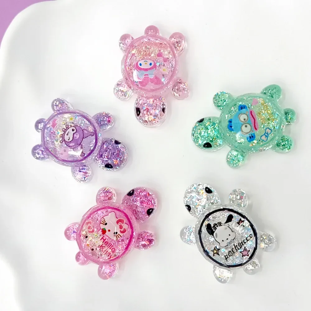 

5pcs Kawaii Sanrio Anime Creative Diy Accessories Decoration Cute Hello Kitty Cinnamoroll Kuromi Mobile Phone Case Sticker Gifts