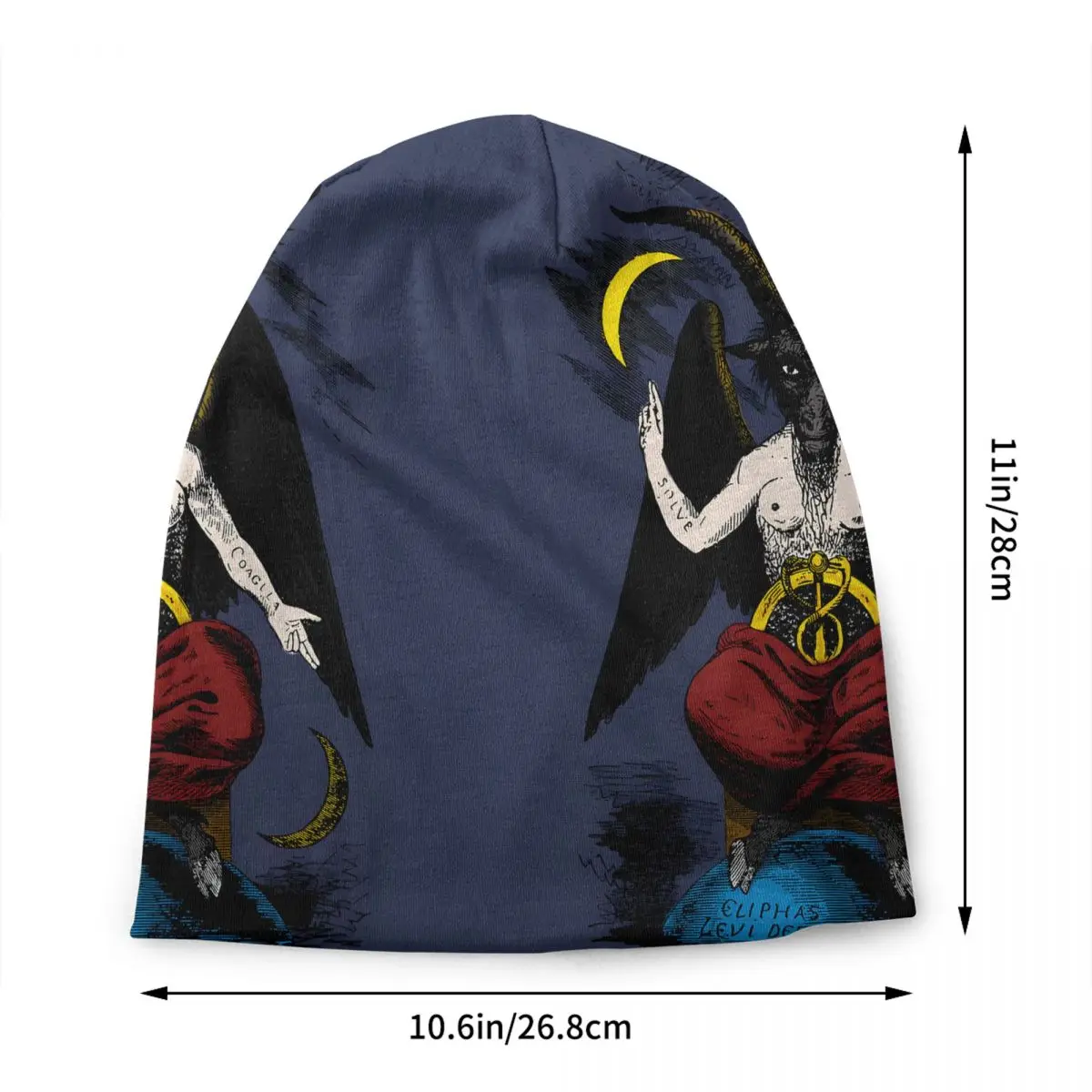 Custom Satanic Occult Baphomet Skullies Beanies Caps For Men Women Street Winter Warm Knit Hat Adult Devil Bonnet Hats