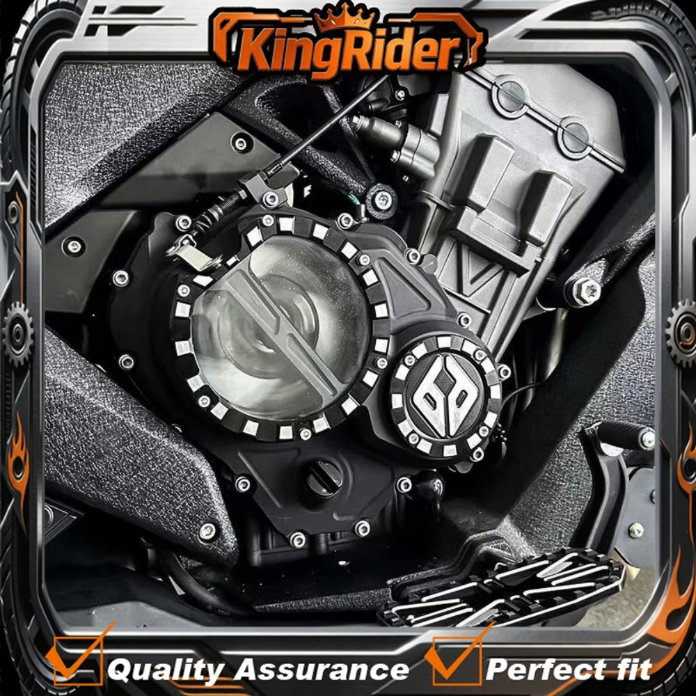 Motorcycle modification: Transparent clutch cover, engine side cover, 700LFC. Accessories suitable for BENDA LFC 700.
