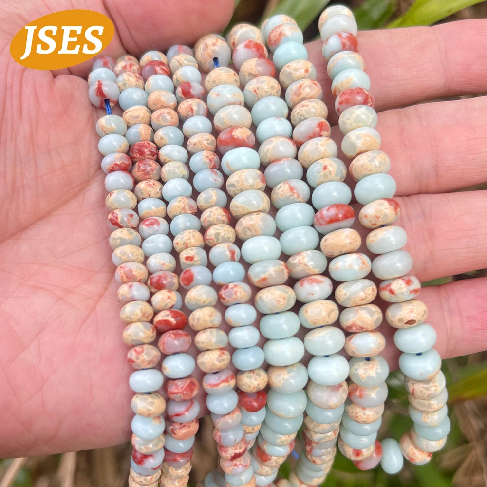 AAA Natural Koreite Blue Shoushan Stone Rondelle for Jewelry Making DIY Bracelets Necklace Wholesale Beads Accessories