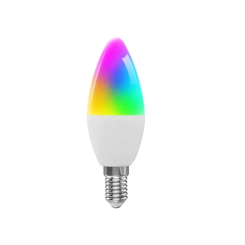 Tuya Smart Life E14 WiFi Bluetooth Smart Candelabra Bulbs 5W RGB+CW LED Lamp 220V Dimmable Lamps Alexa, Google