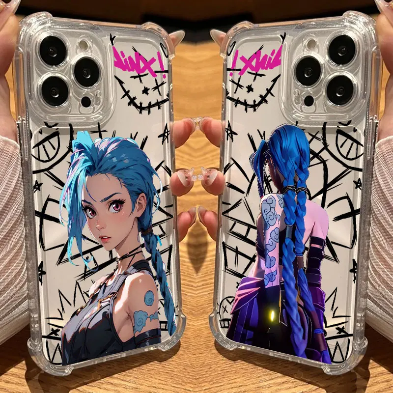 

Hot Game Arcanes Jinx Phone Case Clear For iPhone 17 16 14 15 11 12 13 Pro Max 16E 16 Plus 17 Air Soft Shockproof Silicone Cover