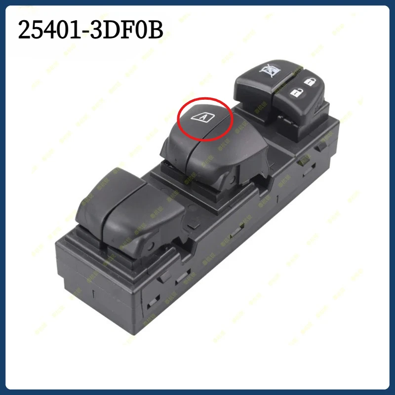Interruptor Maestro del Regulador de Ventanas Eléctricas 25401-3DF0B 25401-1KA0B para Nissan Juke Leaf Sentra 254011KA0B 25401-3DF0B