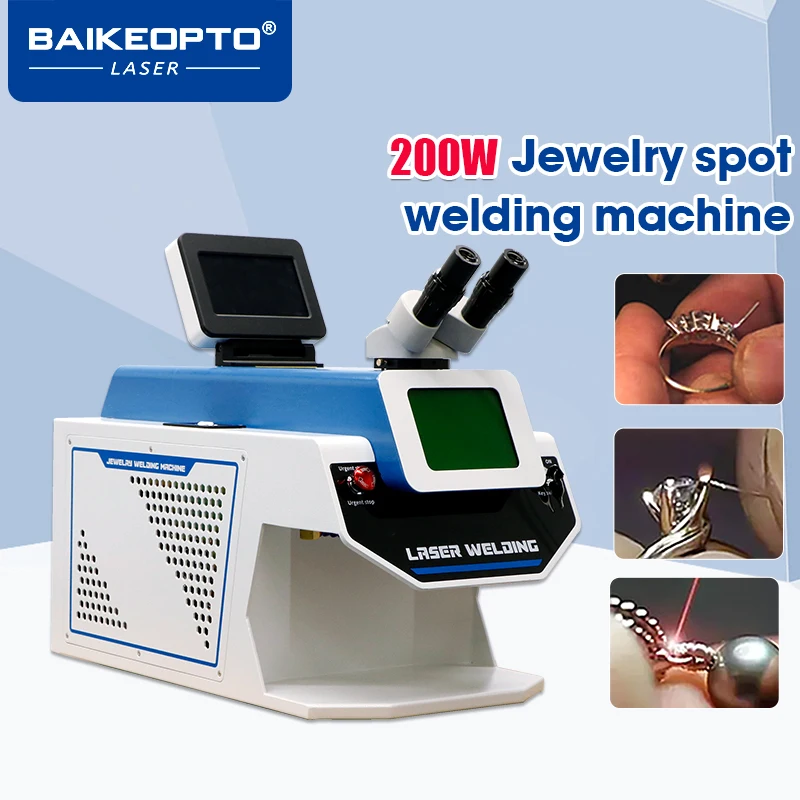 BK-JW200T 200W Laser Jewelry Spot Welder High Precision Pulse Soldering Machine Goldsmith Equipment for Ring Pendant Jewelry Rep