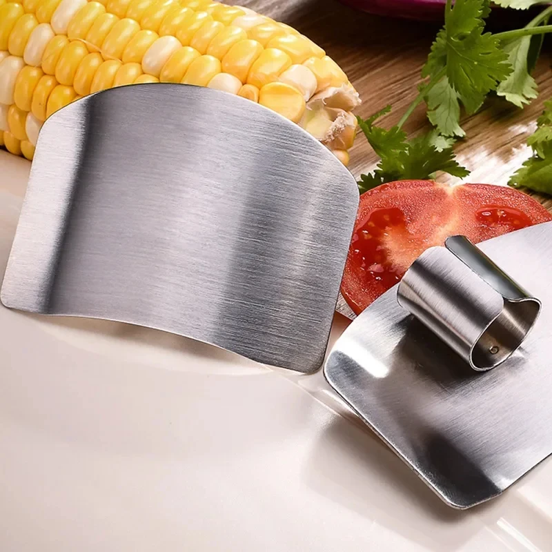 1-6pcs Stainless Steel Finger Guard Safety Vegetable Cutter Hand Guard Tool Anti-cut Finger Protector Gadgets Kitchen Tool