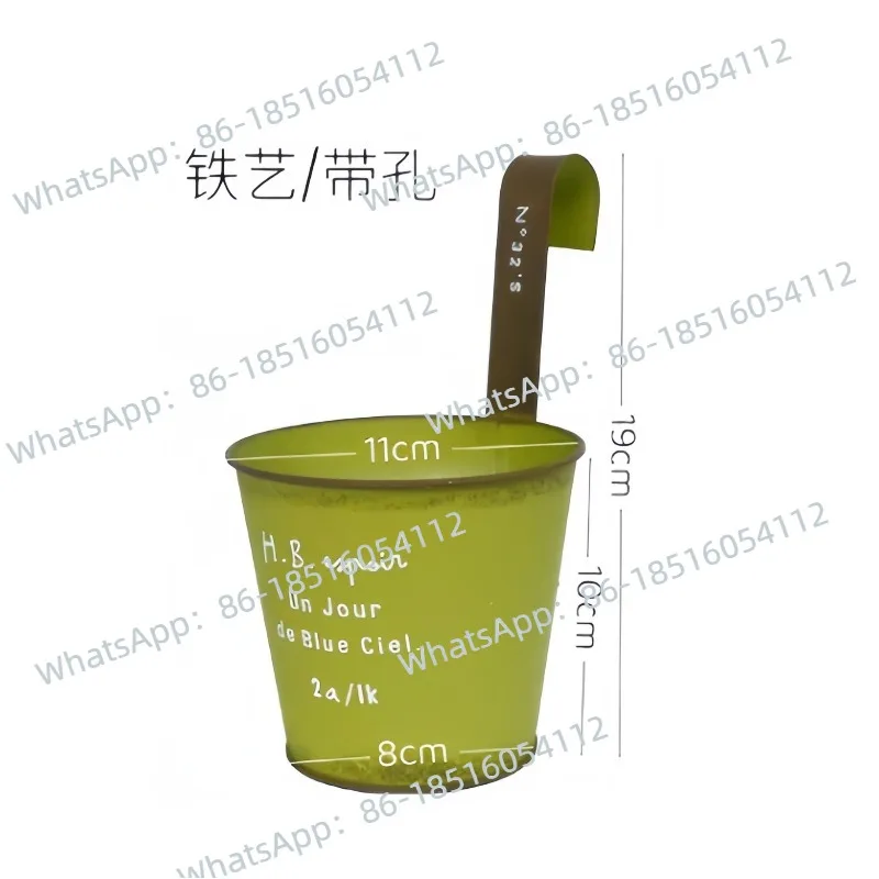 

Iron Wall Hanging Flower Barrel Outdoor Courtyard Terrace Balcony Flower Utensils Garden Decoration Grocery Flower Barrel