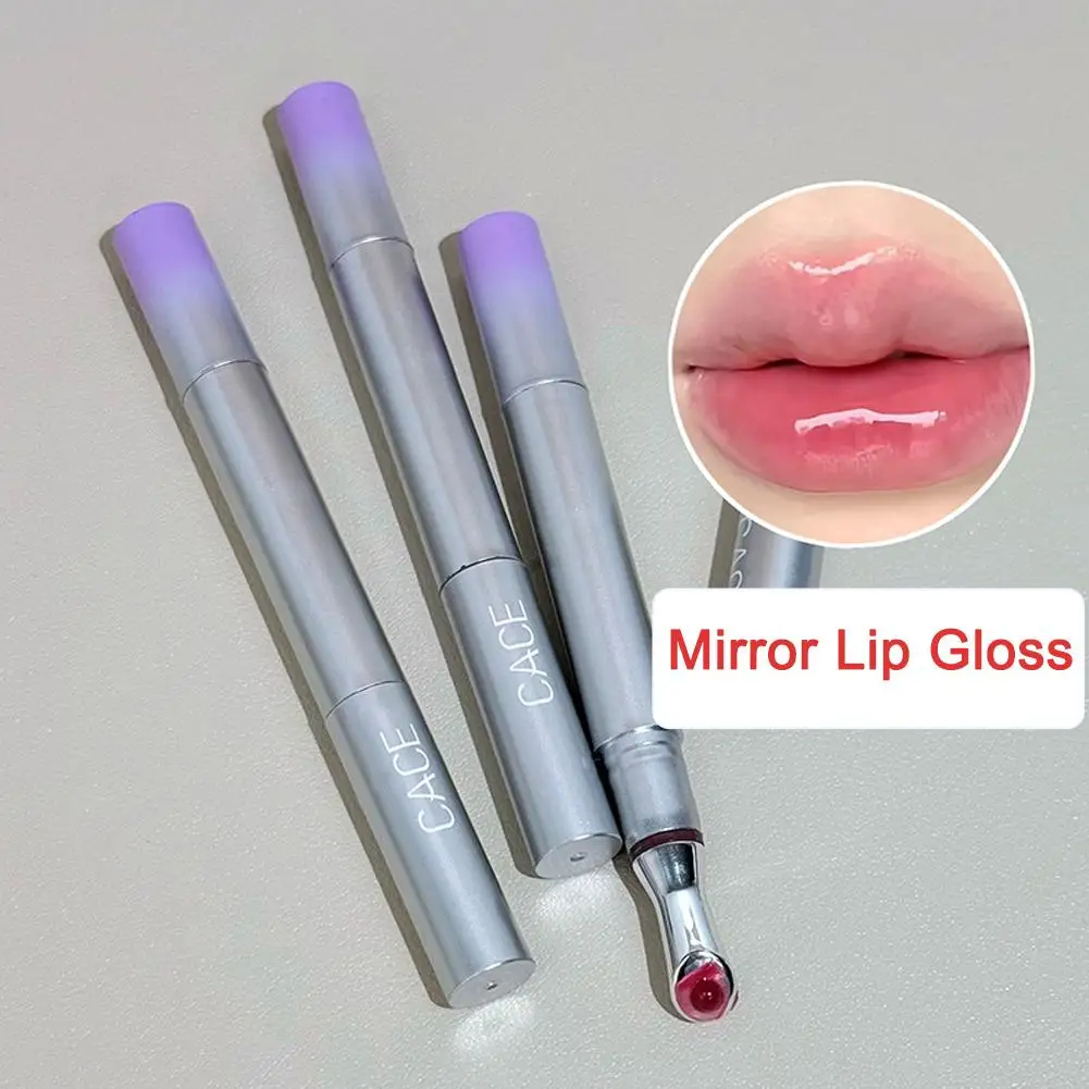 Brilho labial hidratante de longa duração adequado para toda a pele escova de ferro cabeça geléia lipgloss hidratante matiz labial batom gif d9o4