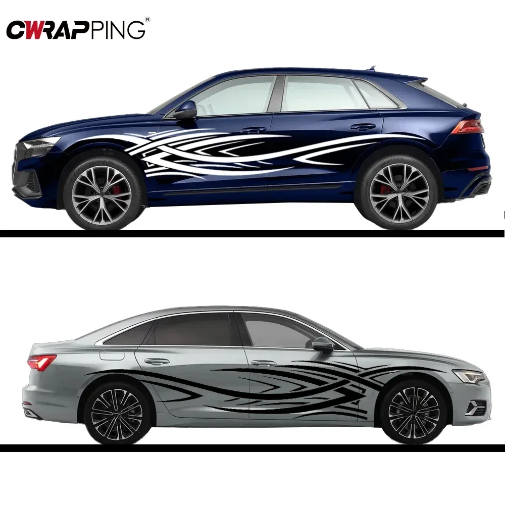 

Flame Graphics Car Body Side Stickers Universal PVC Car Body Decoration Vinyl Decals for For Mercedes Benz Golf BMW Accessories