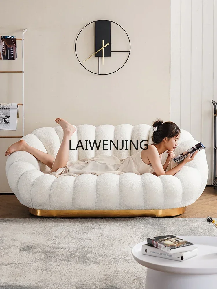 HLZ Lamb wool pumpkin sofa simple and cute rotating lazy sofa