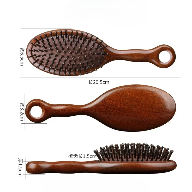 Natural Sandalwood Comb Scalp Massage Relax Airbag Brush Head Blood Circulation Smooth Hair Anti Static Wooden Massage