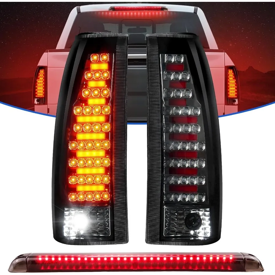 

Светодиодные задние фонари с 3-м стоп-сигналом для Chevrolet и GMC C K 1500 2500 Suburban 19921999 Tahoe 19951999 Yukon 19921999 Cadill