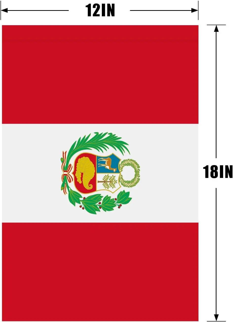 Peru Garden Flag 12 x 18 Inches Double Sided Vivid Color Small Peruvian Yard Flags for Party Bar Garden Indoor and Outdoor D zzo