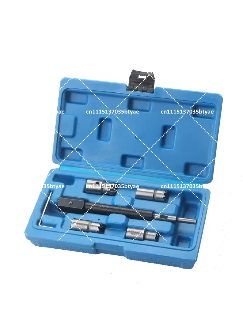 6PCS Injector Seat Cutter Removal Tool Kit Carbon Deposit Removal Reamer Universal