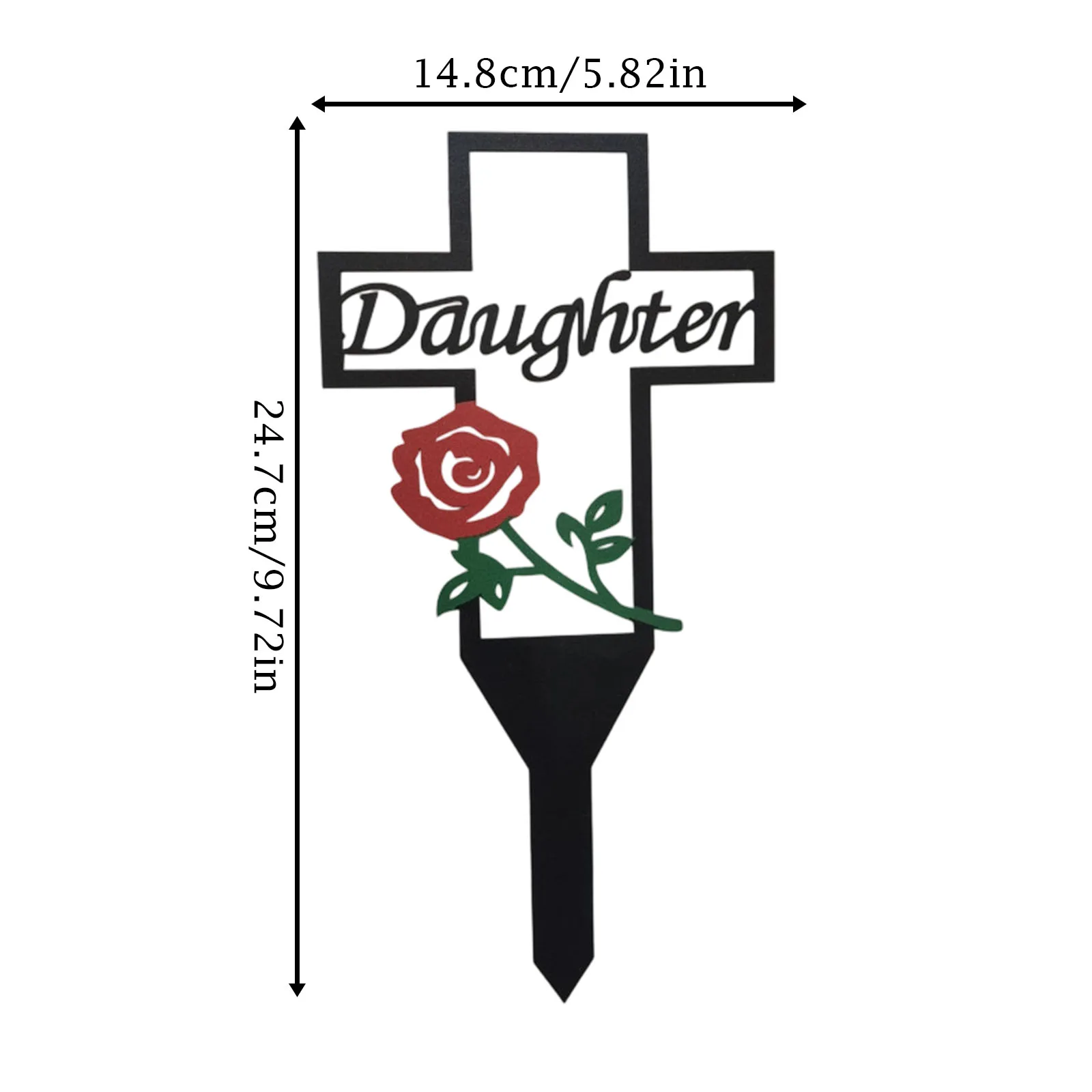 Metal Cemetery Decoration for Lawns Outdoor Grave Tomb Memorial Garden Stake Wrought Iron Craft Ground Stake Party Decoration - view 2