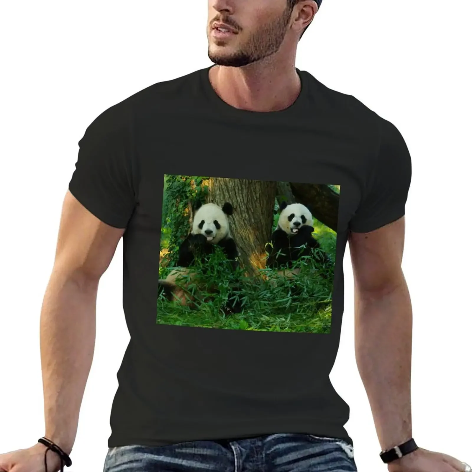 Giant Pandas Tian Tian and Mei Xiang at the National Zoo T-shirt korean fashion for a boy oversized sweat shirts, men