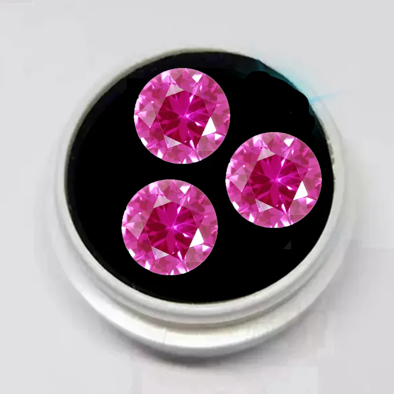 

Pretty Pink Ruby Round Cut 15.0mm 9.0ct VVS Loose Gemstone for Jewelry Making DIY Material Pass UV Tested Ruby