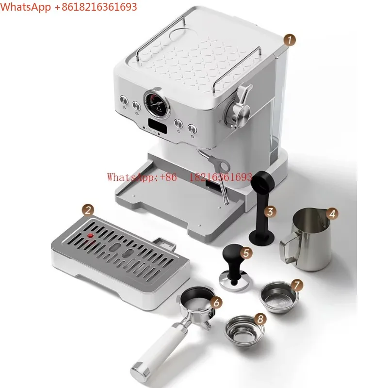Limited Offer GT1 Italian Coffee Machine Semi-automatic Home, Entry Set With Bean Grinder, Automatic Pressure Relief Dual Displ
