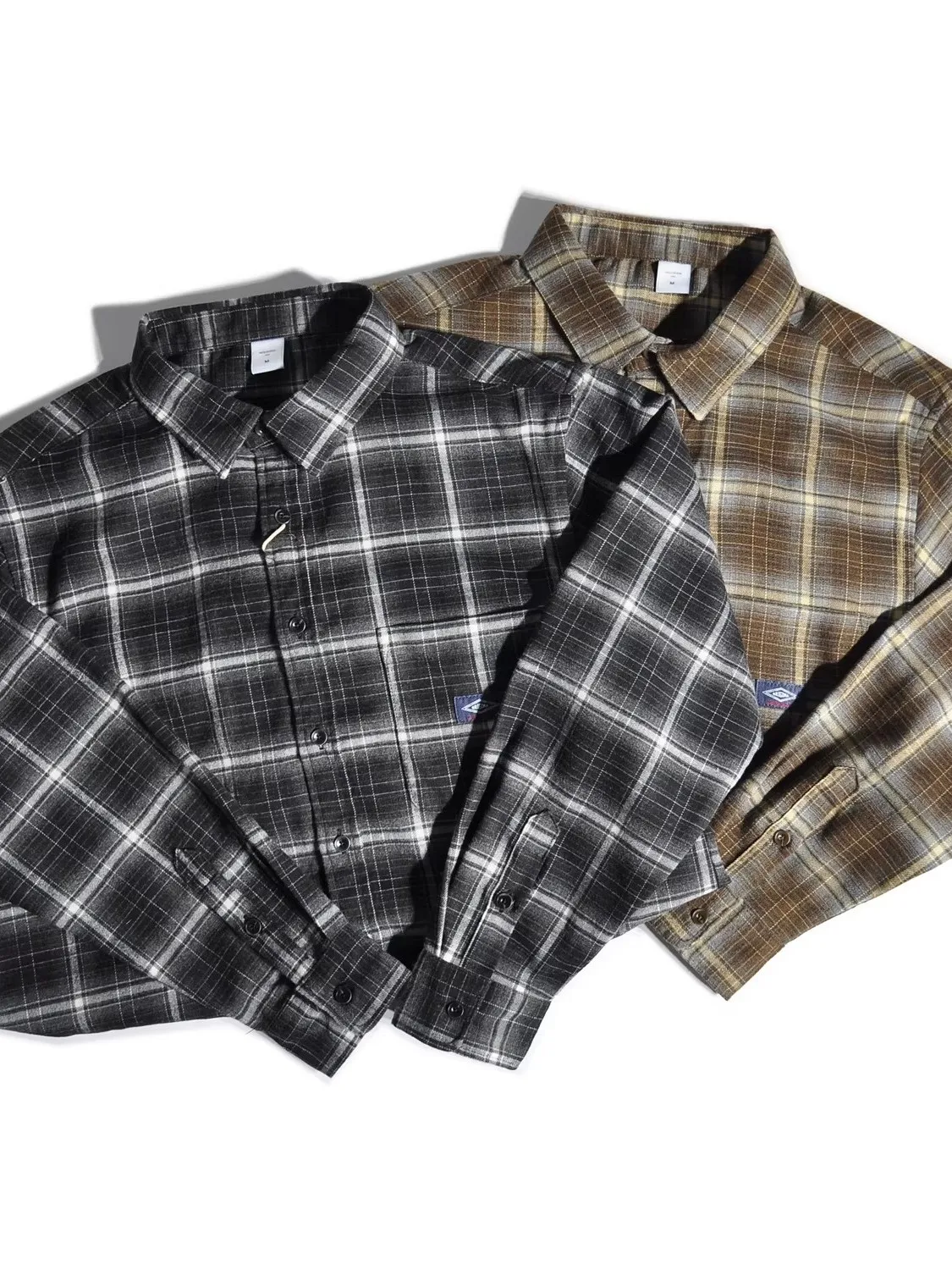 

Spring Japanese Retro Artistic Hong Kong Sle Color Blo Long Sve Loose American Casual Men's irt Stand Fit Pure Co...