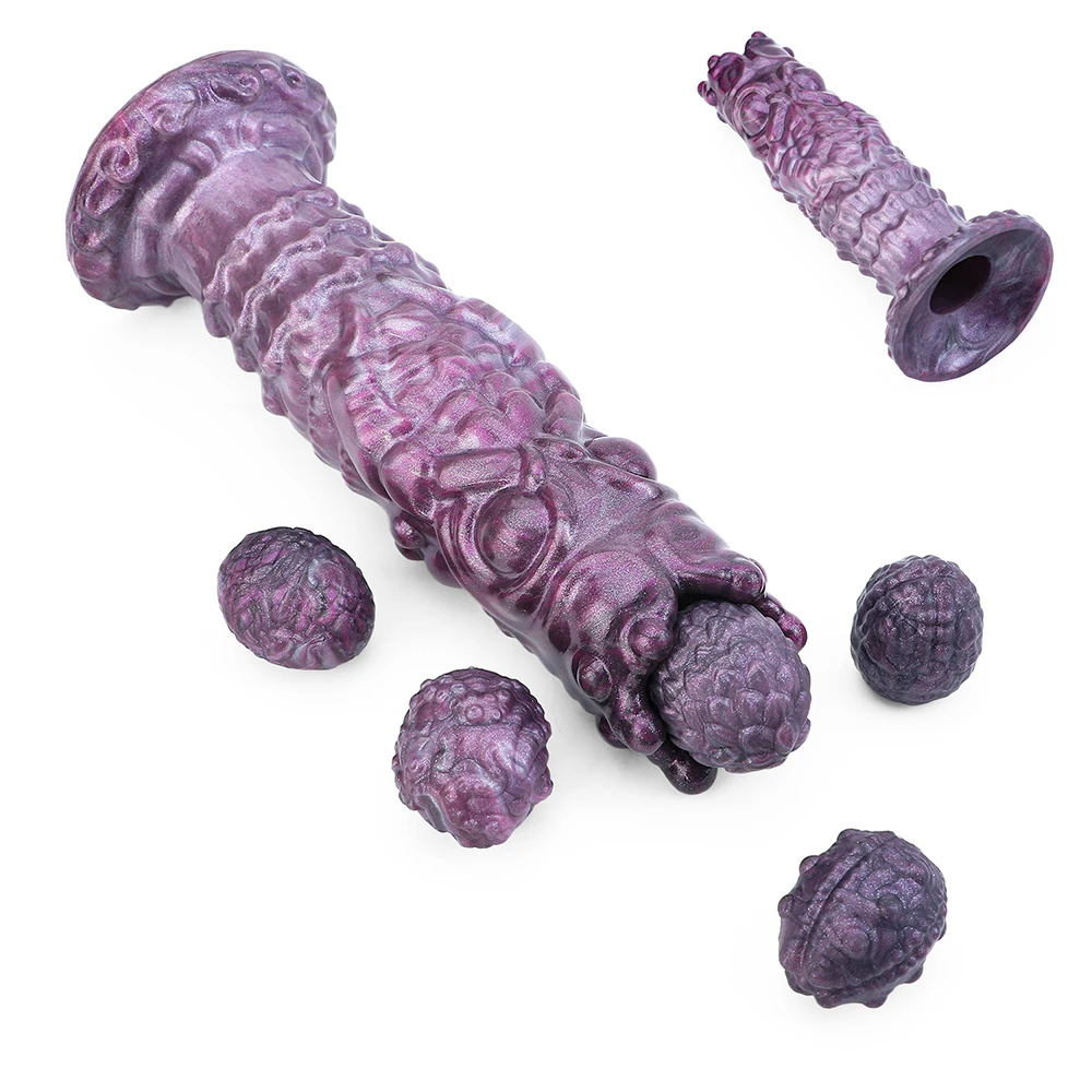 SXM Silicone Ovipositor Fantasy Dildo Lay Eggs Butt Plug Adult Sex toys For Men Women Masturbator Vaginal Balls With Five Eggs