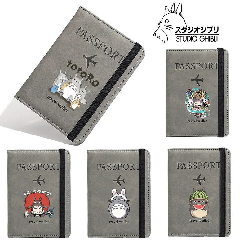 Totoro Passport Holder Women Men Travel Wallet Document Organizer Anime Cartoon Waterproof Document Holder Passport Home Gift