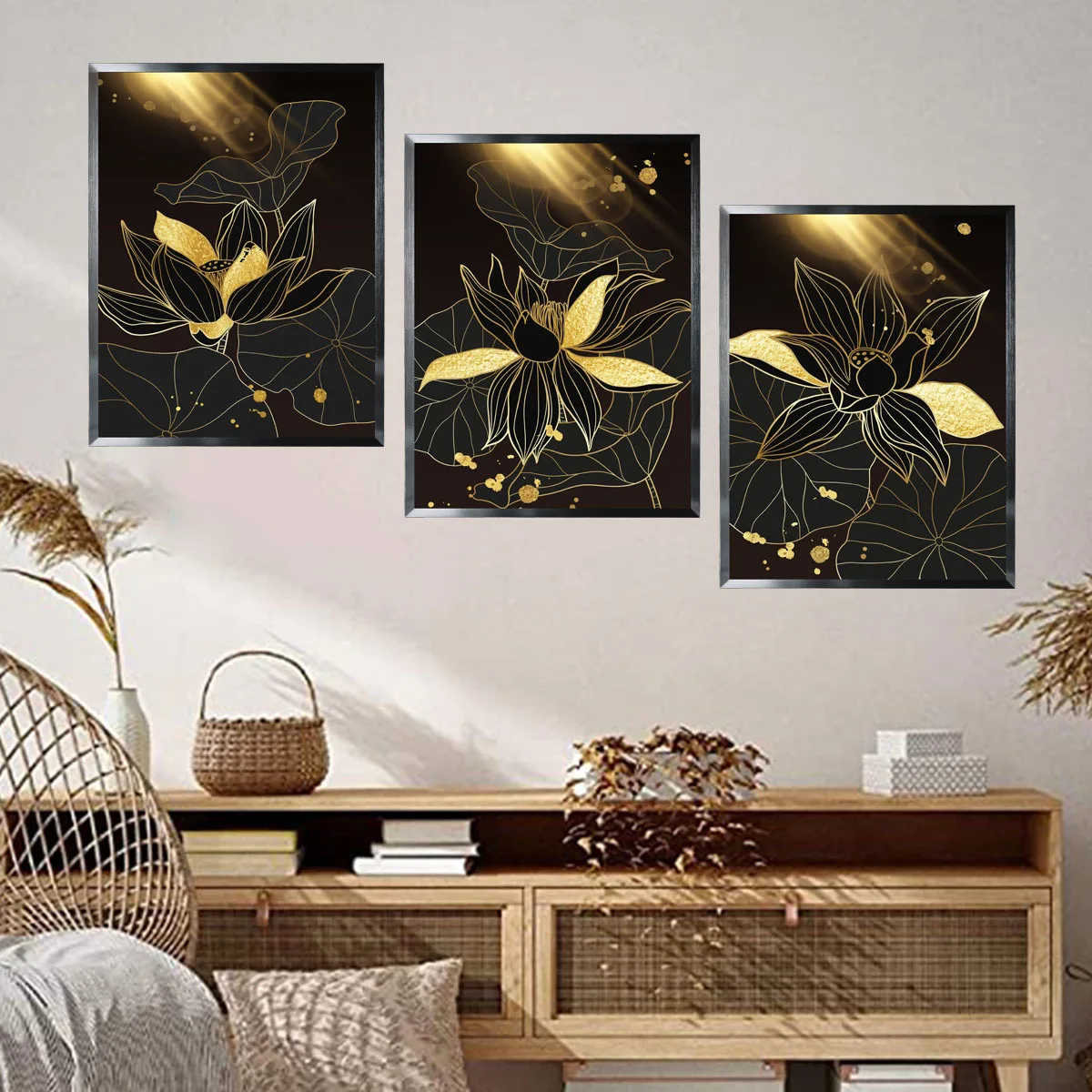 3pcs Creative Lotus Lotus Leaf Background Decorative Wall Stickers Living Room Bedroom Wall Sticker Wallpaper Home Decor Atw064