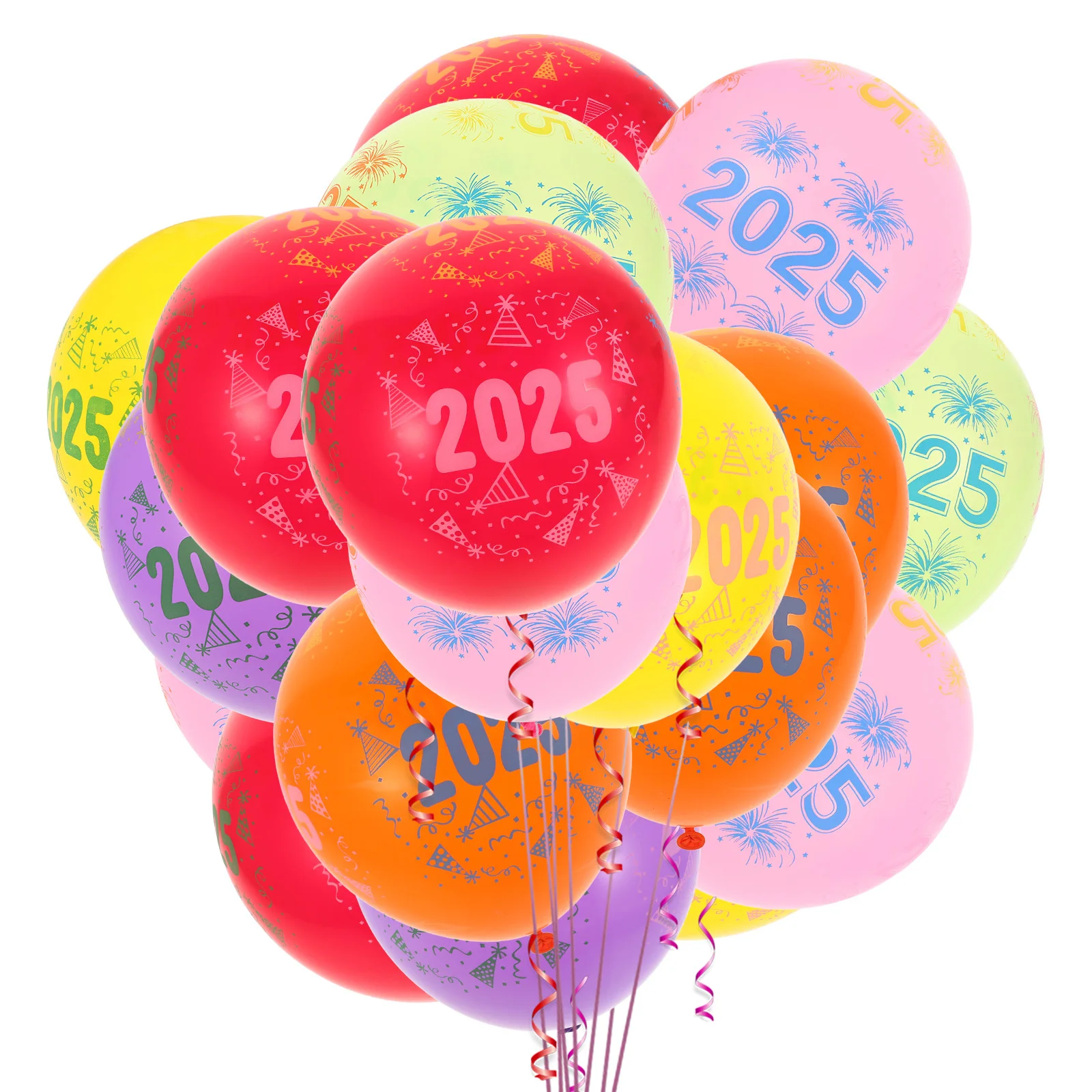 

100 Pcs Christmas New Year Balloons Man Party Decorations Emulsion Number with Pump