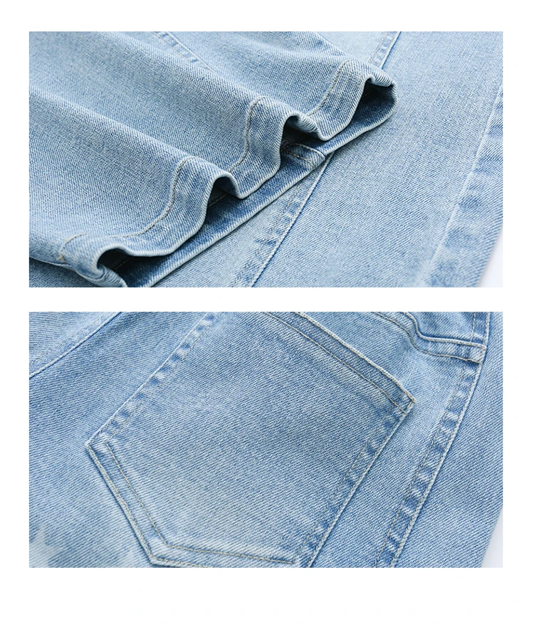 Neue Designer-Kinderjeans im Street-Style mit Sternen für Teenager-Mädchen, elegante blaue Denim-Hosen, Größe 5-14 – Detail 11