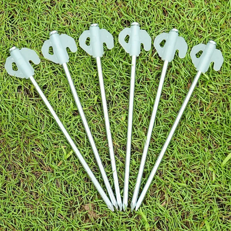 Quality Tent Nail 6Pcs Noctilucent Spikes With Hook Camping Tent Pegs Spikes For Hammock Camping Garden Awning Canopy Ground Na - view 5