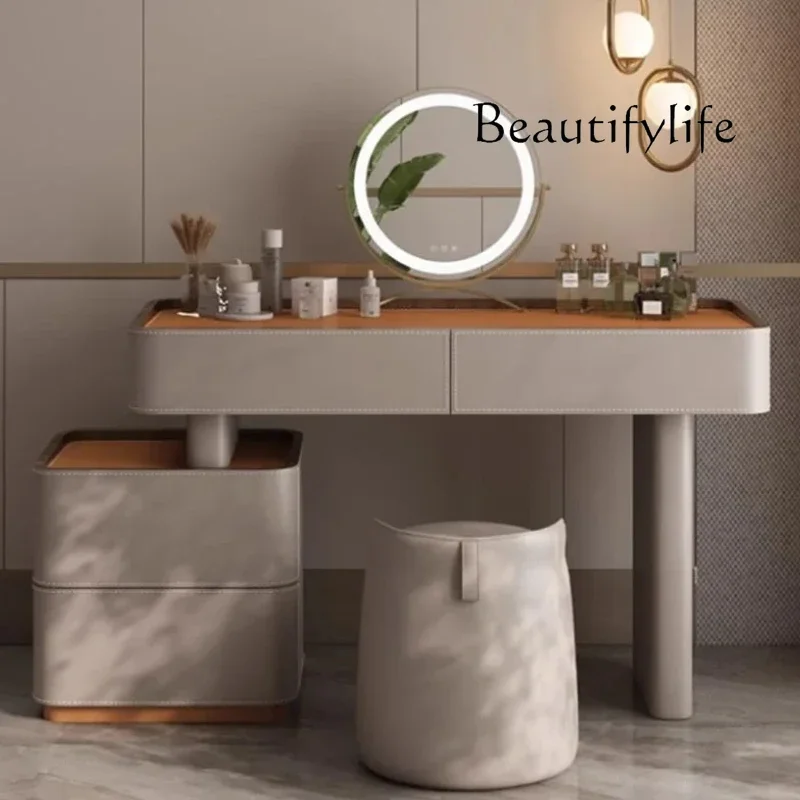 

Makeup Modern Luxury Sets Dressers Vanity Drawer Storage Schmink Tisch Stool Storage Wooden Dresser Mirror Wood