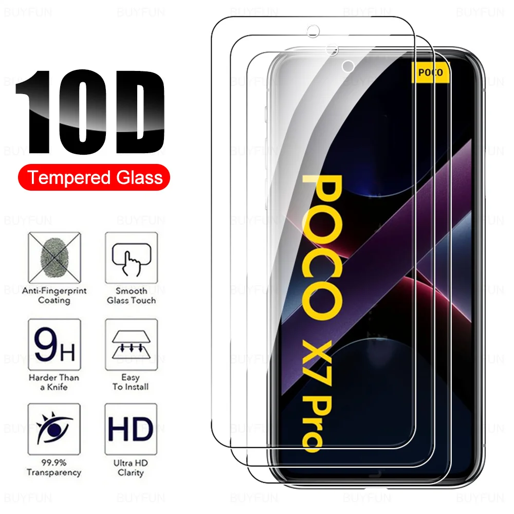 3 قطعة الزجاج الأصلي ل Xiaomi Poco X7 Pro 5G زجاج واقي Pocco Little X7Pro X 7 Pro 7Pro واقي للشاشة PocoX7Pro 6.67in