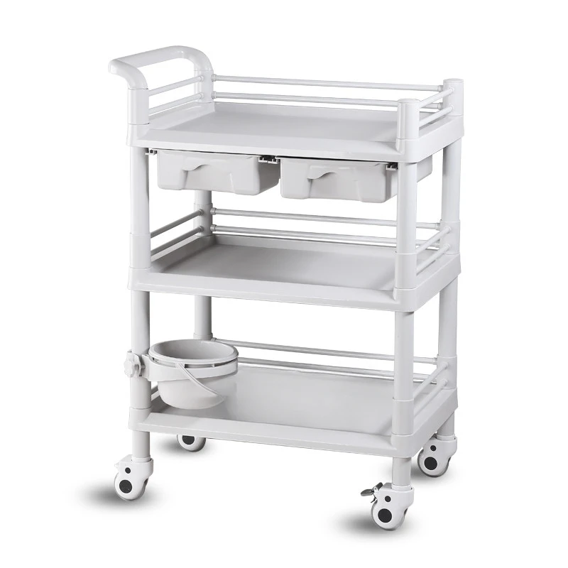 

Plastic beauty salon cart Beauty Small bubble storage Instrument Surgical cart Instrument tool Shelf