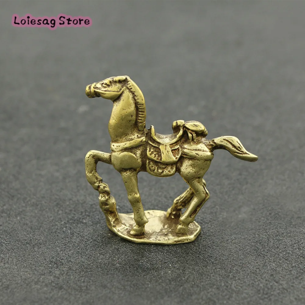 Vintage Do Old Brass Immediately Win Car Ornaments Brass Craft Zodiac Horse Ornaments Antique Animal Decorative Gifts