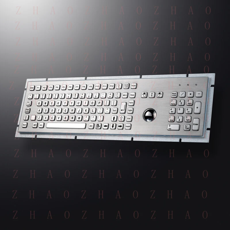 L+ for Terminal keyboard Industrial trackball keyboard Kiosk Metal keypad with 103 keys