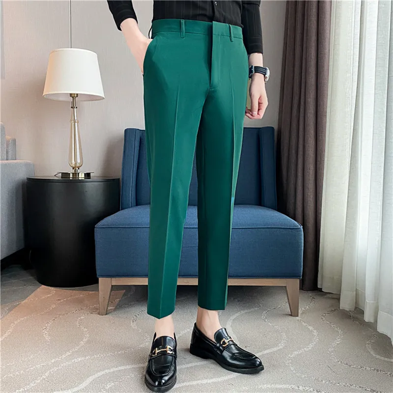 2023 Men Suit Pants Casual Office High Quality Cotton Trousers Business Pants For Men Wedding Party Dress Social Trousers 29-36