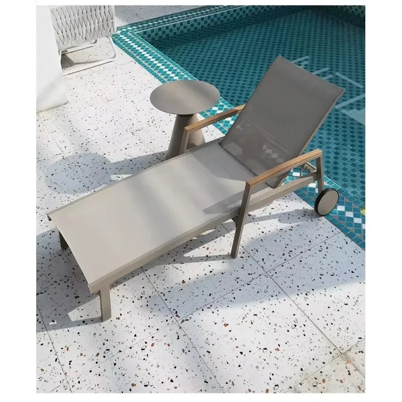 D20 Outdoor Courtyard Lying Pool Beach Leisure Lounger Waterproof And Sunscreen Hotel B & B Terrace Lying Bed Coffee Table