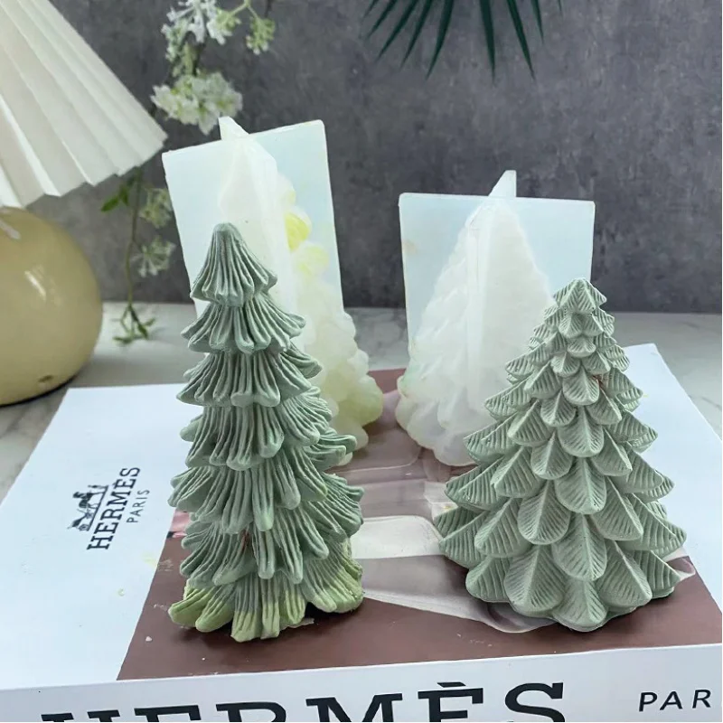 Christmas Tree Aromatherapy Candle Silicone Mold Christmas Stereo Christmas Tree Plaster Epoxy Mold