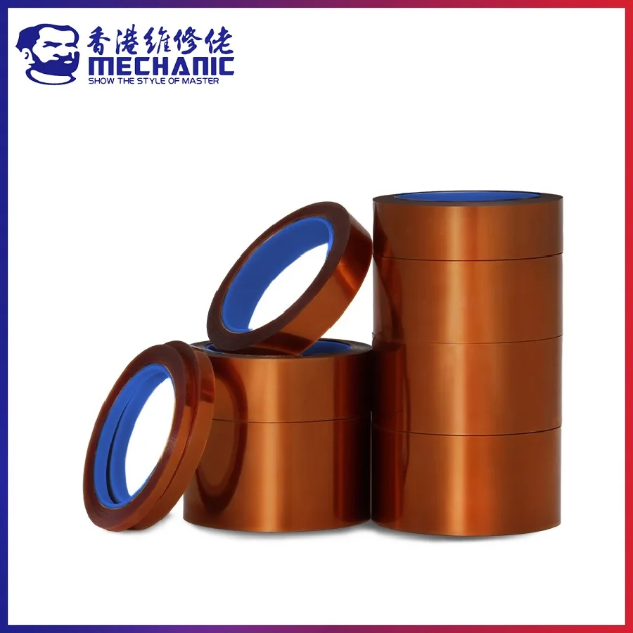 MECHANIC 25m 5-50mm Electronic Tape Polyimide Adhesive Insulated 400℃ Heat Resistant Tape For Circuit Board Battery Protection