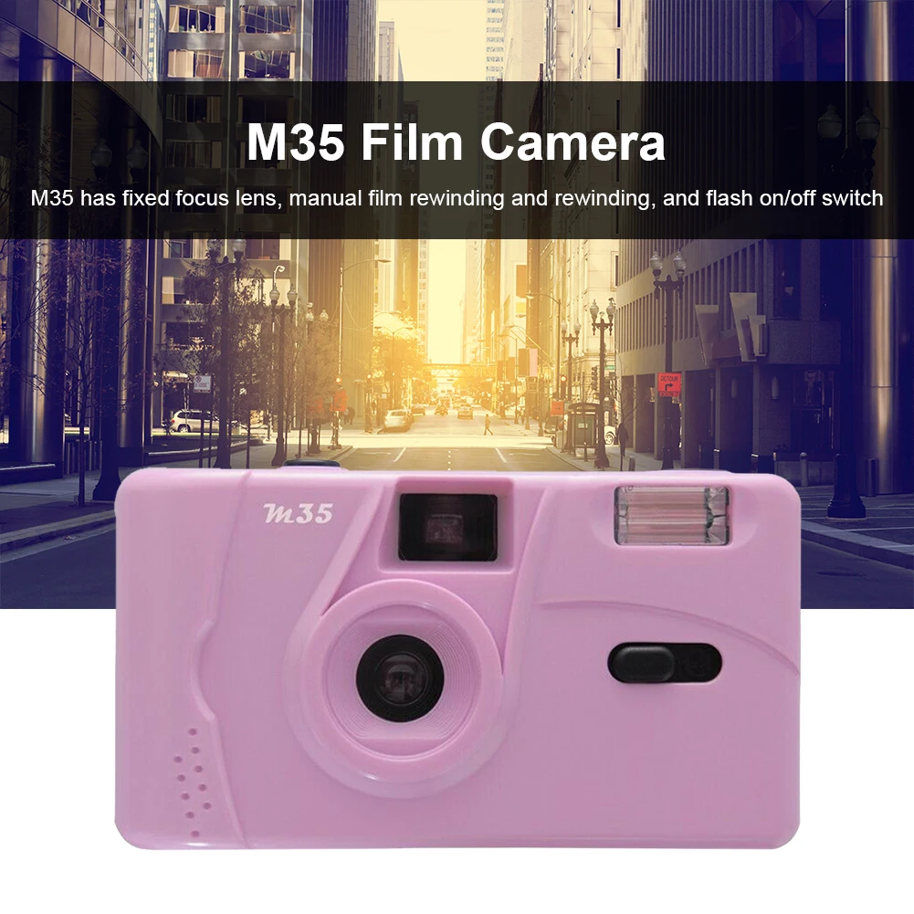 135 Film Manual Reusable Kodak Film Camera Film M35 Film Camera Non-Disposable Flash Function Optional 1 Roll ColorPlus Film ﻿