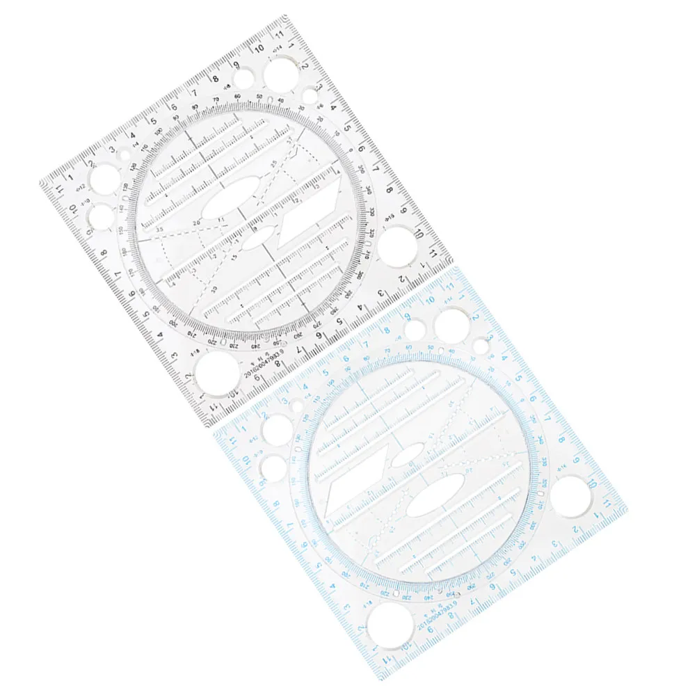 2Pcs Multi Functional Circle Template Drawing Drafting Tools Accurate Geometric Stencils for Architecture Art Design