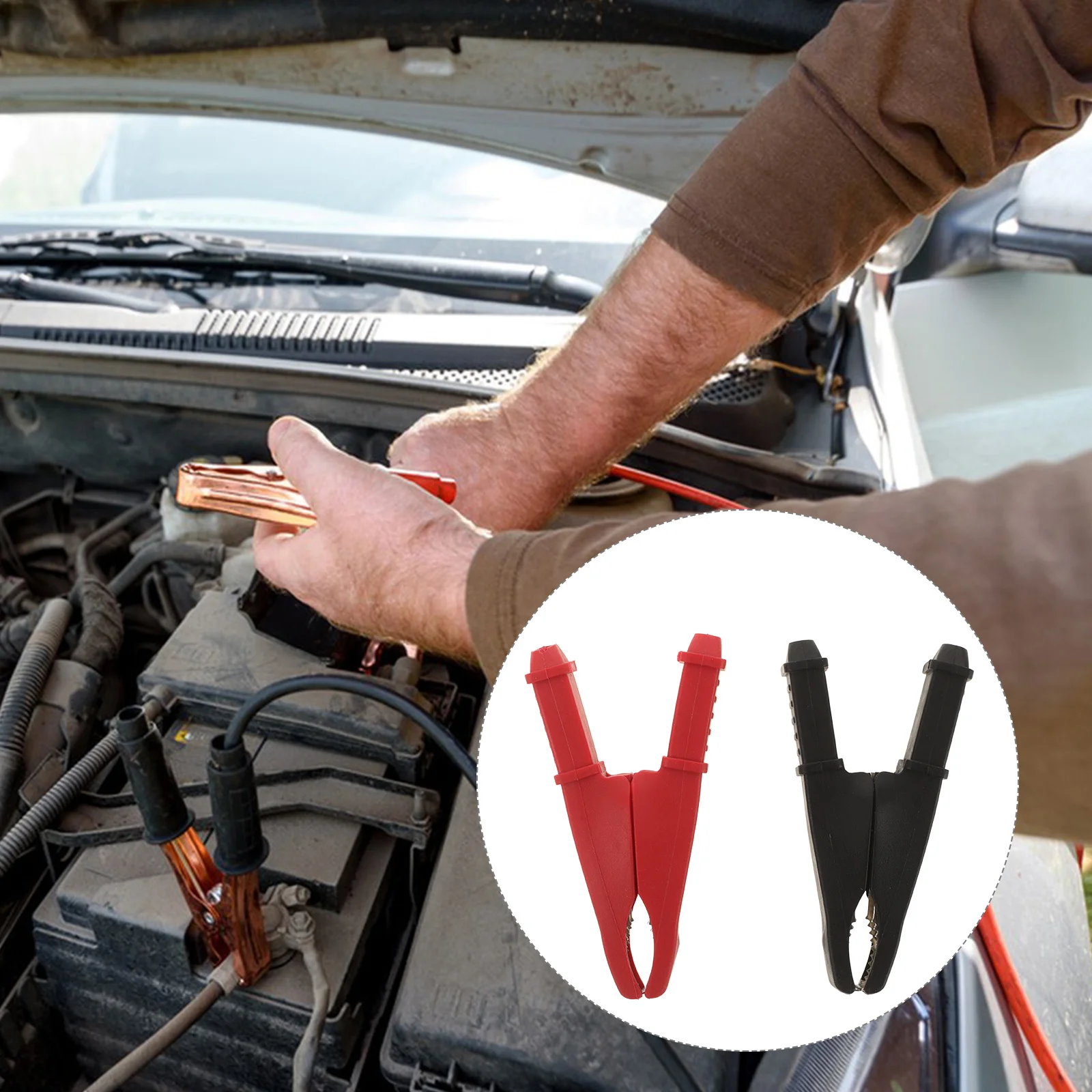 

2Pcs Metal Alligator Clips Electrical Test Leads Clips Practical Smooth Edges for Wires Gluing and Repair